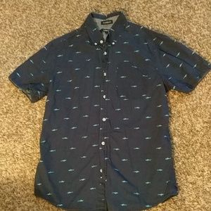 Boys Carbon Shark Short Sleeve Button Down